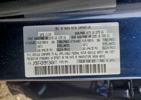 2021 Mazda Cx-5 Grand Touring из США, поврежденный, VIN JM3KFADM3M1348411